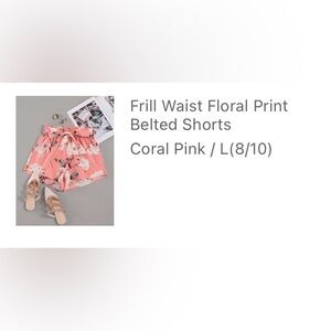 Frill Waist Floral Print Belted Shorts